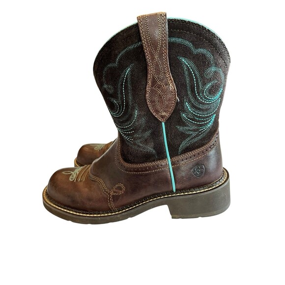 Ariat Fatbaby Heritage Dapper Western Boots Sz 9.5B Womens Brown Turquoise 2480 - Picture 4 of 9